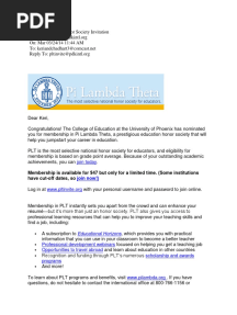 Pi Lambda Theta Honor Society Invitation