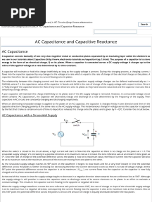 AC Capacitance and Capacitive Reactance in AC Circuit