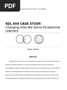 Edl 604 Case Study Action Plan Paper - Daniel S