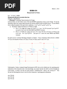 Homework #2 Notes: ECEN 474