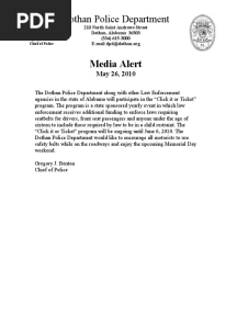 Dothan Police Department: Media Alert