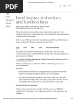 Excel Keyboard Shortcuts and Function Keys 