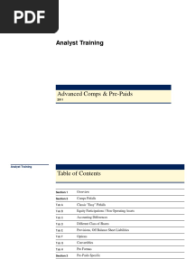 Analyst Training: Advanced Comps & Pre-Paids