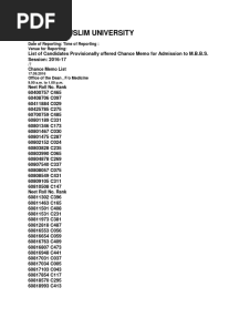 Aligarh Muslim University: Chance Memo List