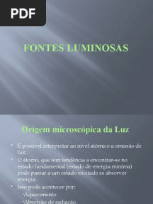 Tipos Fontes Luminosas