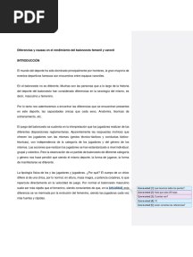 Diferencias y Causas en El Rendimiento Del Baloncesto Femenil y Varonil