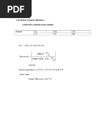 CO O N CO O: Calculation of Heater Efficiency: Laboratory Analysis of Gas Sample