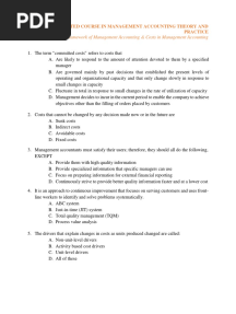 Acctg 604 Basic Framework of Mas Cost Managemet PDF