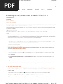 Resolving Stop (Blue Screen) Errors in Windows 7: Windows 10 Devices Apps+games Downloads How-To Great Things
