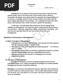 Handout - Functions of Management