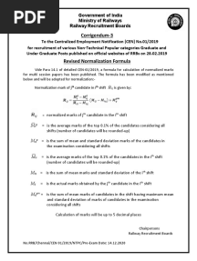 CEN-01-2019 Corrigendum-3 Revised Normalization Formula
