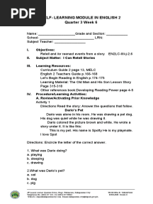 Self-Learning Module in English 2 Quarter 3 Week 6