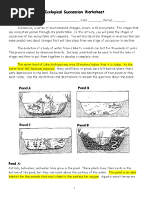 POND Ecological Succession Worksheet KEY Xdwe8h