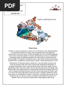 Team Canada Itinerary 16D/15N Approximate Tour Cost: 2,50,000 INR