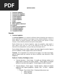 Definiciones de La Sociolinguistica
