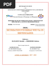 Sécurisation D'un Réseau Wifi Via Un Serveur Radius