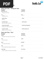 Bab.la Phrases Dates Time English Turkish
