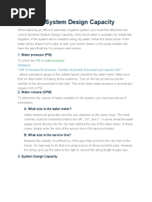 Sprinkler System Design Capacity
