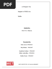 PDF Study On Special Economic Zones in India Compress