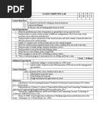 1702cs751 Cloud Computing Lab Syllabus
