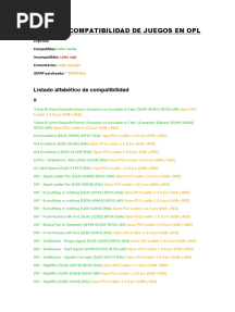Lista de Compatibilidad de Juegos - Opl