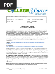 Nfhs 22-23 Syllabus Ctae High School - Ap Computer Science Principles