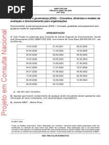 ABNT - Projeto ESG - Conceitos Diretrizes e Modelos de Avaliação e Direcionamento para Organizações