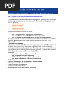 Leadership Styles