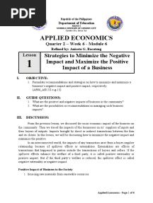 Applied Econ - Q2 - W6 - M6 - LDS - Strategies-to-Minimize-the-Negative-Impact-and-Maximize-the-Positive-Impact-of-a-Business - ALG - RTP