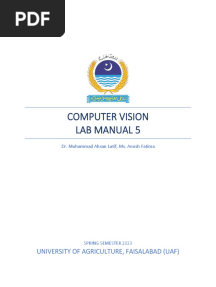 Computer Vision Lab Manual 5: University of Agriculture, Faisalabad (Uaf)