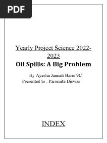 Ayesha's Biology Research Project - Oil Spill
