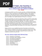 Word Origins Syllabus