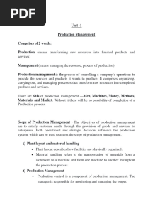 Operations and Control Management Unit-1