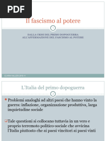 Il Fascismo Da Movimento A Regime