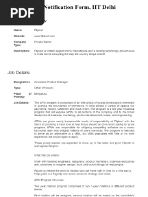 Flipkart (Associate Product Manager)