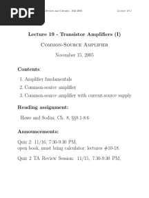 Lecture 19 An Not at