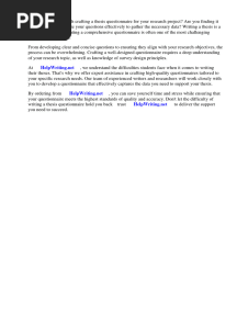 Sample Cover Letter Thesis Questionnaire