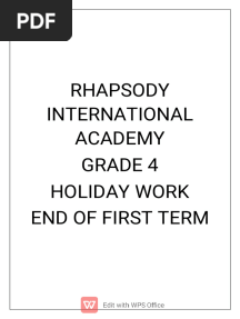 GRADE 4 Holiday Work