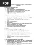 ESTRUCTURA DEL PORTAFOLIO DEL PROYECTO DE EMPRENDIMIENTO CATEGORÍA B