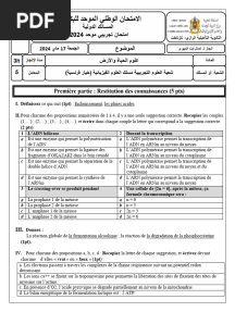 Examen Blanc - SVT - Ait El Mahra Kamal 2024