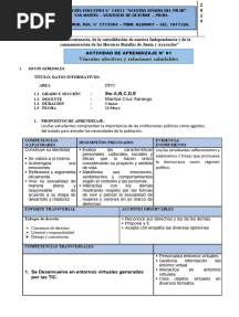 Sesion de Clase 1 Vínculos Afectivos y Relaciones Saludables DPCC 5TO Unidad 3