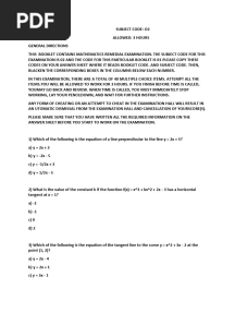 Maths Remedial Exam (2015)