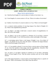 Class 10 Mirror Formula Numericals
