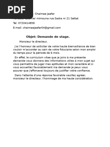 Demande de Stage