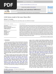 A Life History Model of The Lynn-Flynn Effect