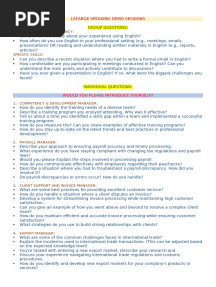 LAFARGE SPEAKING QUESTIONS