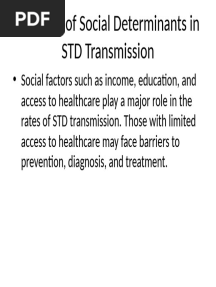 STD Topic the Role of Social Determinants in STD Transmission