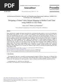Designing a Future Value Stream Mapping to Reduce Lead Time Using SMED - A Case Study