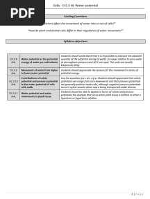 1. D 2.3 HL Water Potential - Student Notes