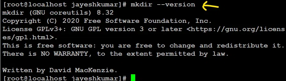 mkdir --version